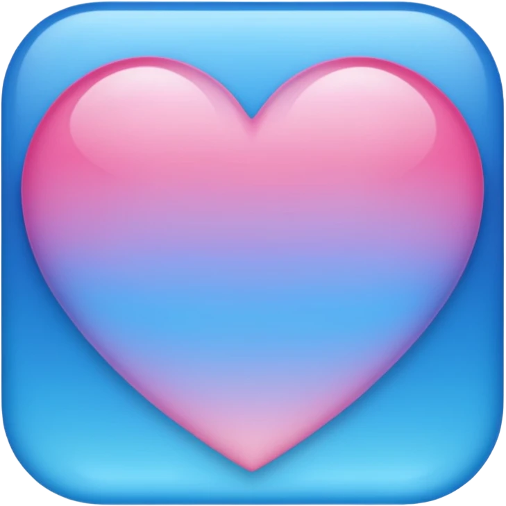 sakura heart with a blue gradient emoji