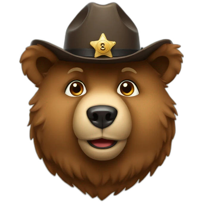 bear in sheriff's hat emoji
