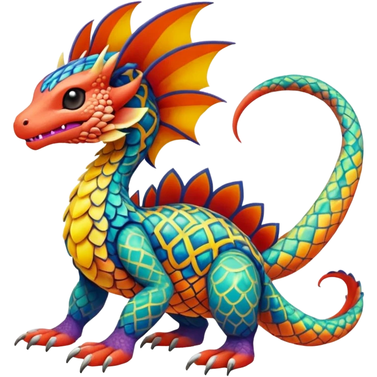 Colorful Exotic Pokémon-Fakémon-hybrid-creature (full body) emoji