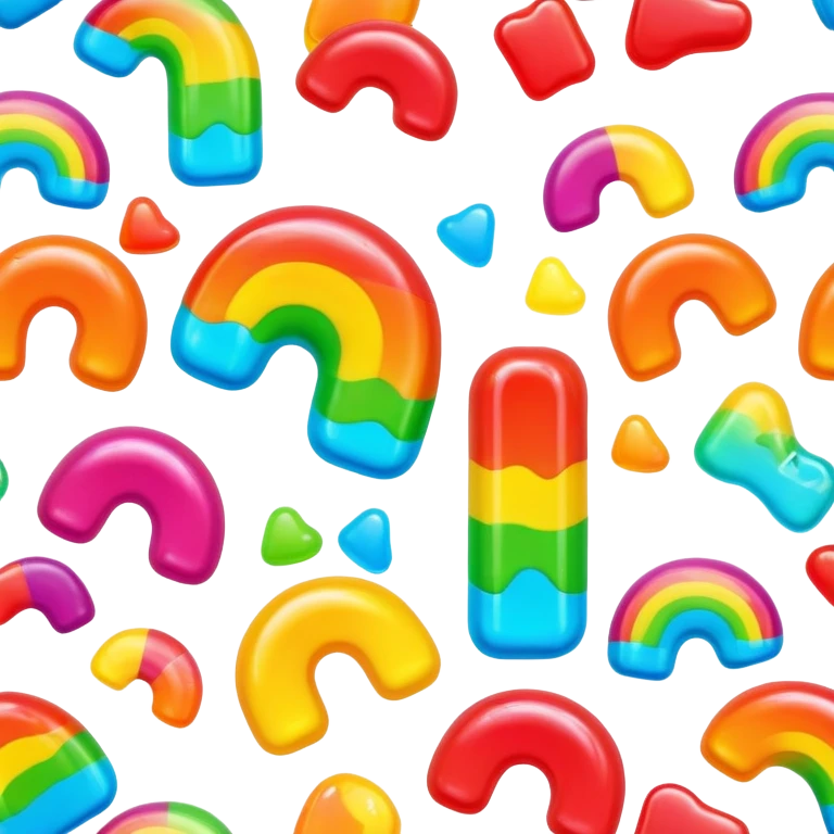 melting neon rainbow candy land landscape emoji