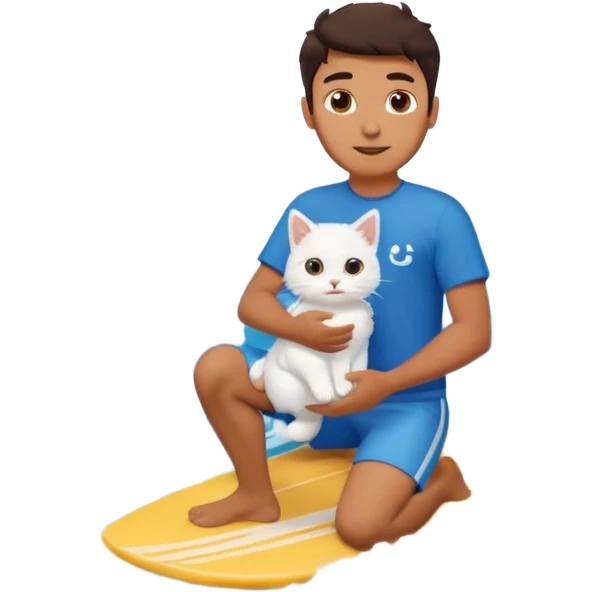 pakistan guy holding a kitty on a wave  emoji