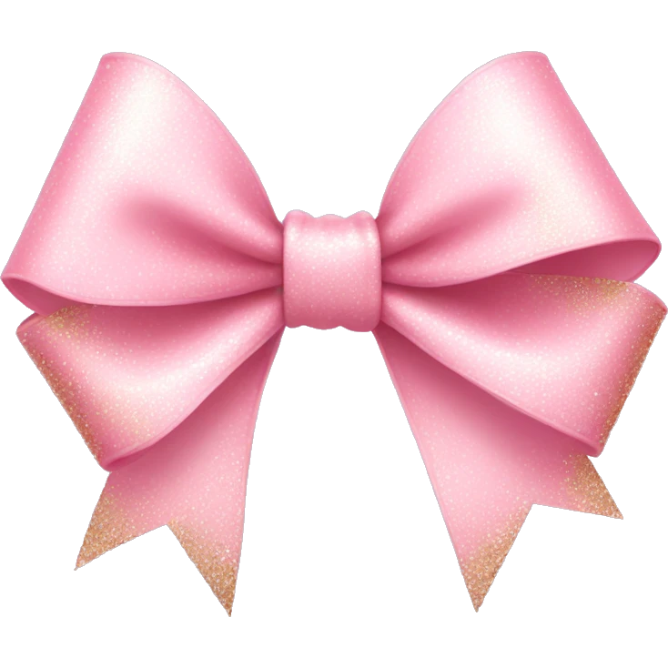 light pink ribbon bow, glitter emoji