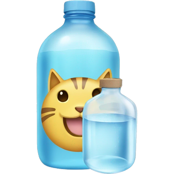 a bottle of water whit cat ears emoji