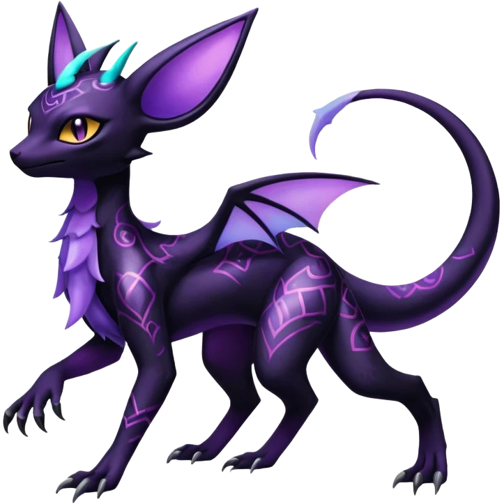 Shiny Ethereal Celestial Salandit-Noivern-Umbreon-Noibat-Espeon-Hybrid (Full body) emoji