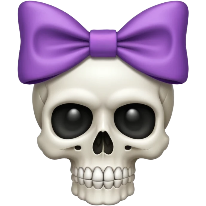 Skull with bow on head emoji