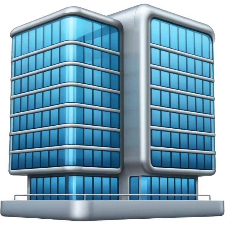 modern building with technological emoji