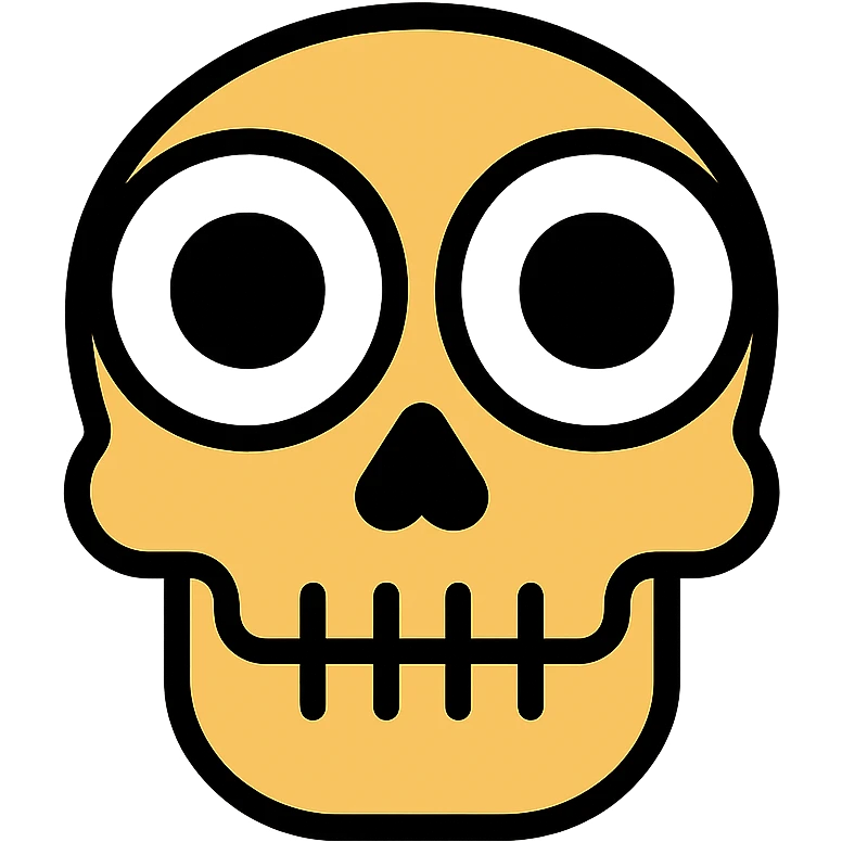 a skull with protruding eyes emoji