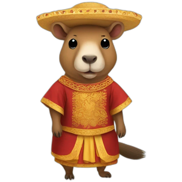 Capybara in a Spanish costume emoji