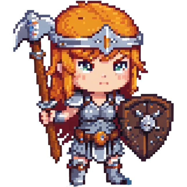 valkyrie warrior from Clash Royale with orange hair and battle axe emoji