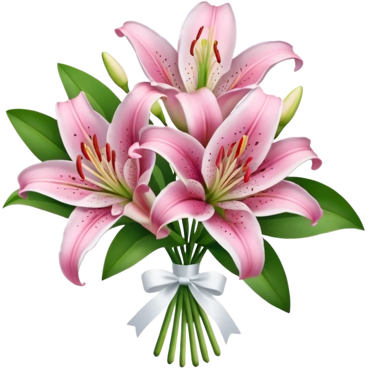 Pink lily bouquet  emoji