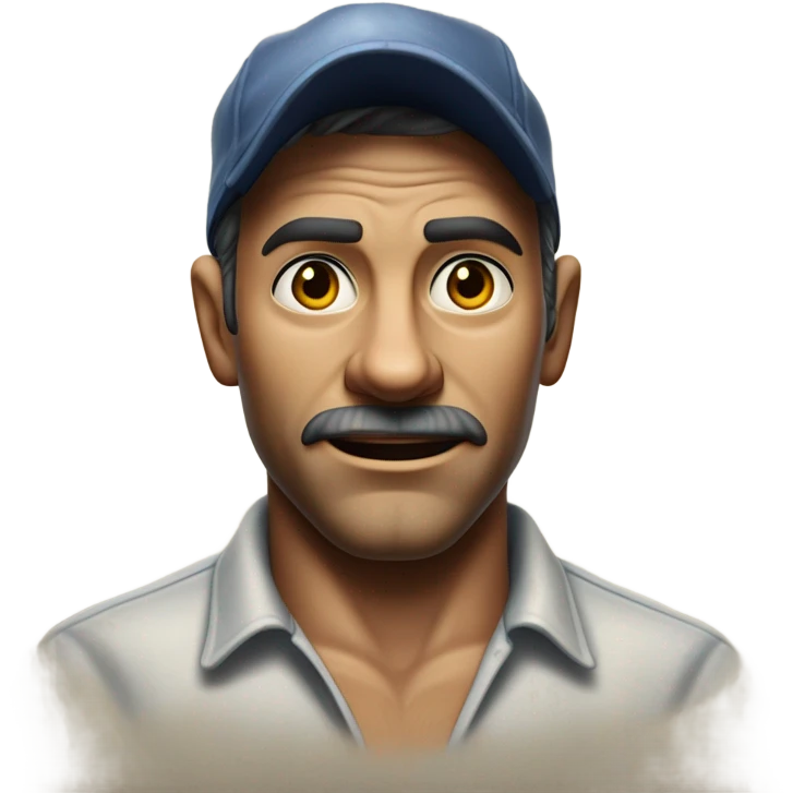 photorealistic blue collar worker 1950s emoji
