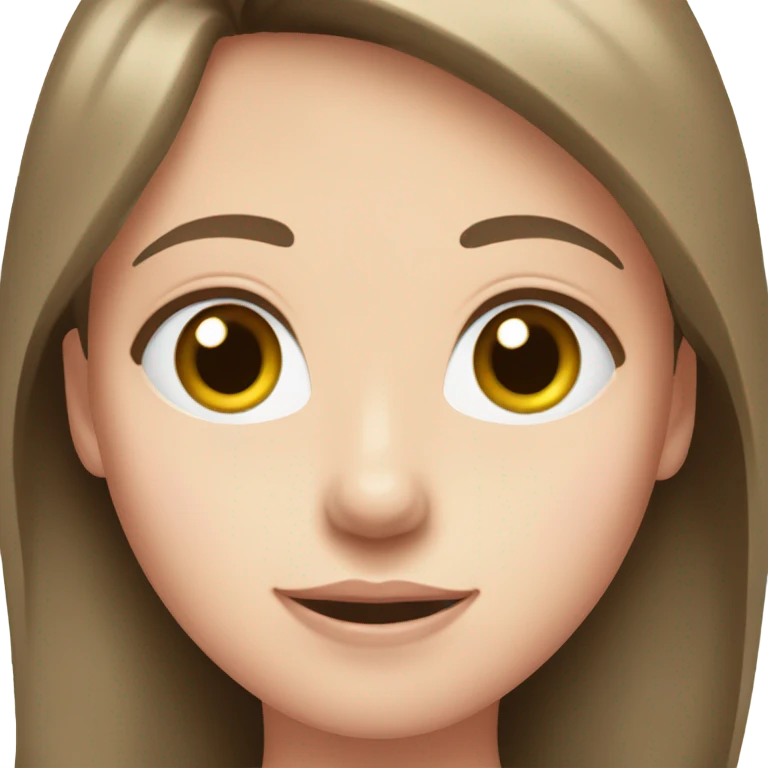 brown straight hair teenage girl white skin pink shirt  emoji