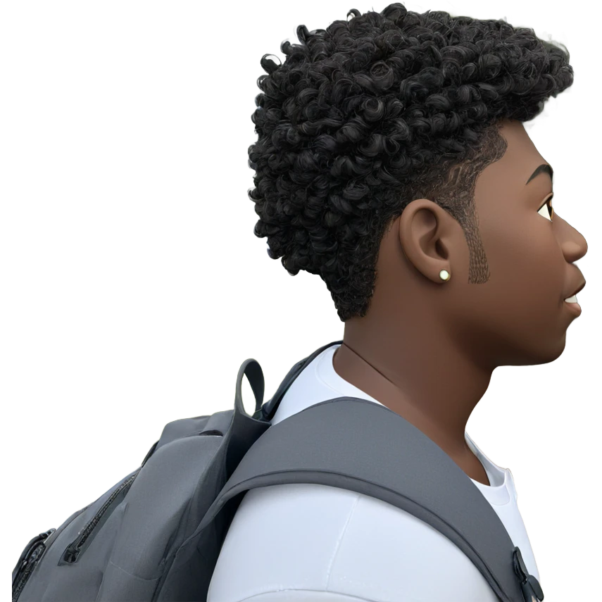 dark-skinned boy in white shirt emoji