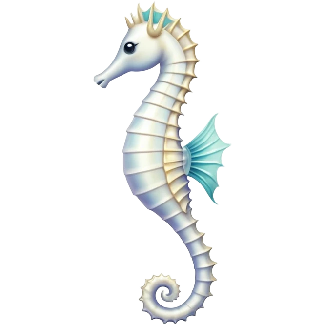 A white seahorse with delicate fins, elegant and graceful emoji