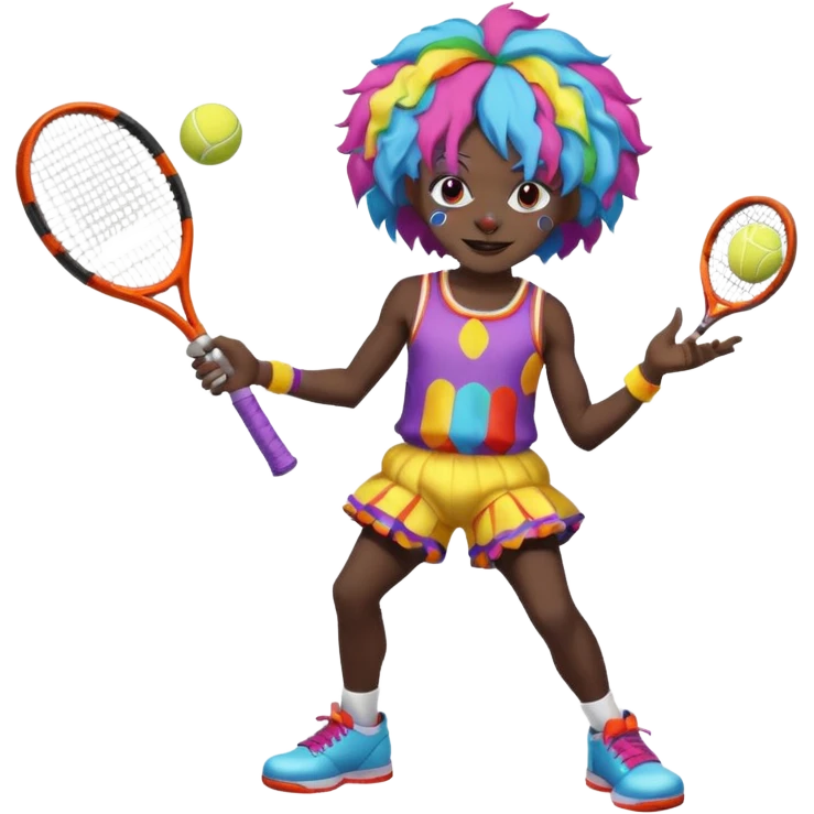tennis player black clown man emoji