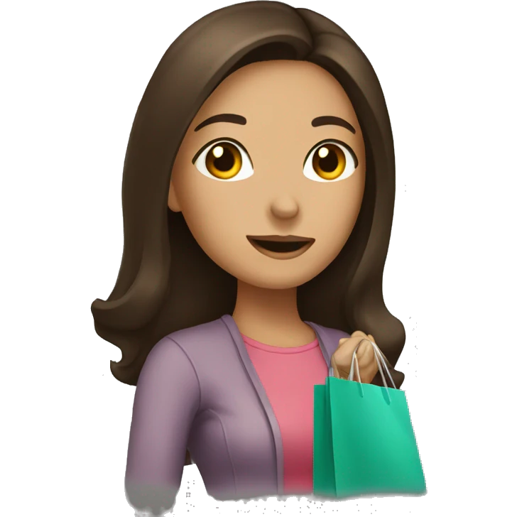 Brunette shopping emoji