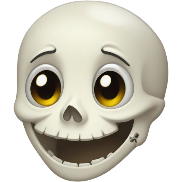 Happy tears skeleton emoji