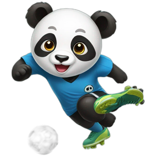 panda playing soccer emoji