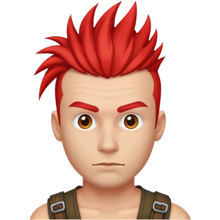 Mec avec une crête rouge emoji