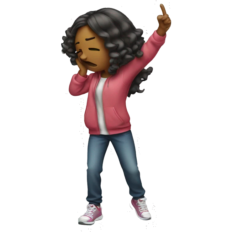Girl dabbing emoji