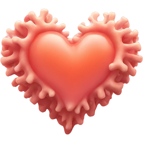 Coral coloured heart emoji