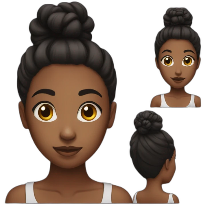 black girl two hair buns emoji