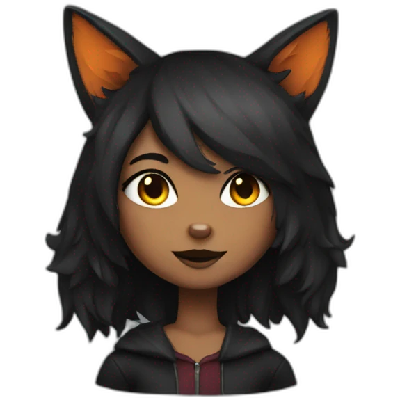 dark fox girl emoji