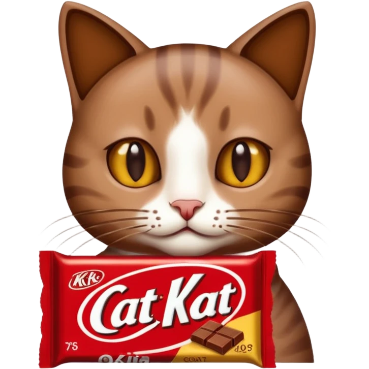 Cat With Eating Kit Kit Chocolate emoji
