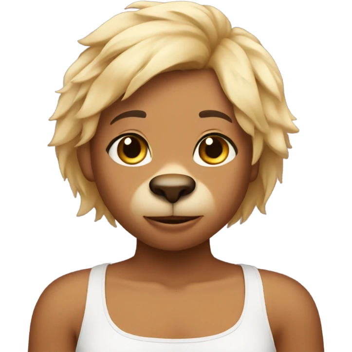 Bear wearing crop top emoji