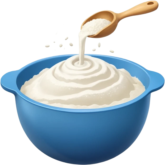 Mixing bowl plastic with flour emoji