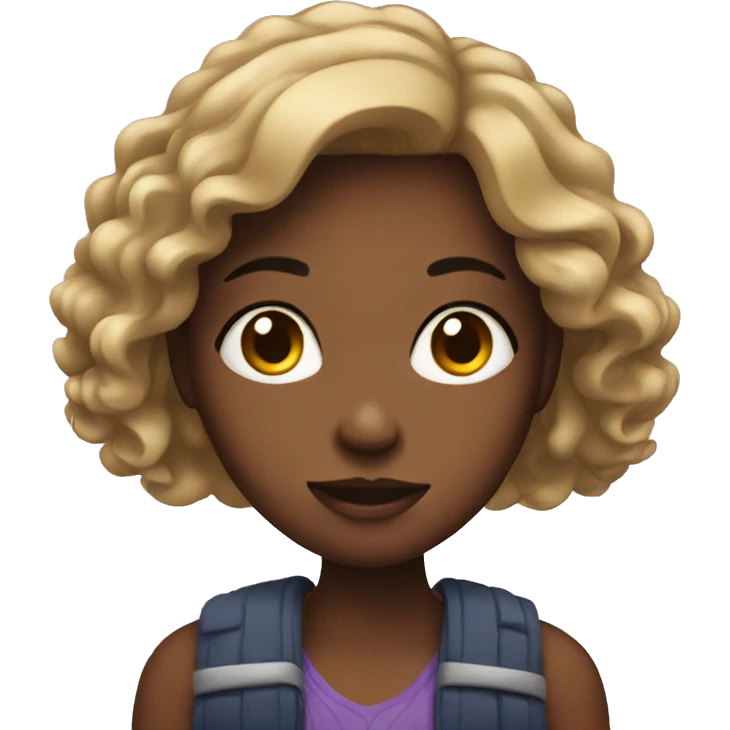 Girl with iPhone emoji