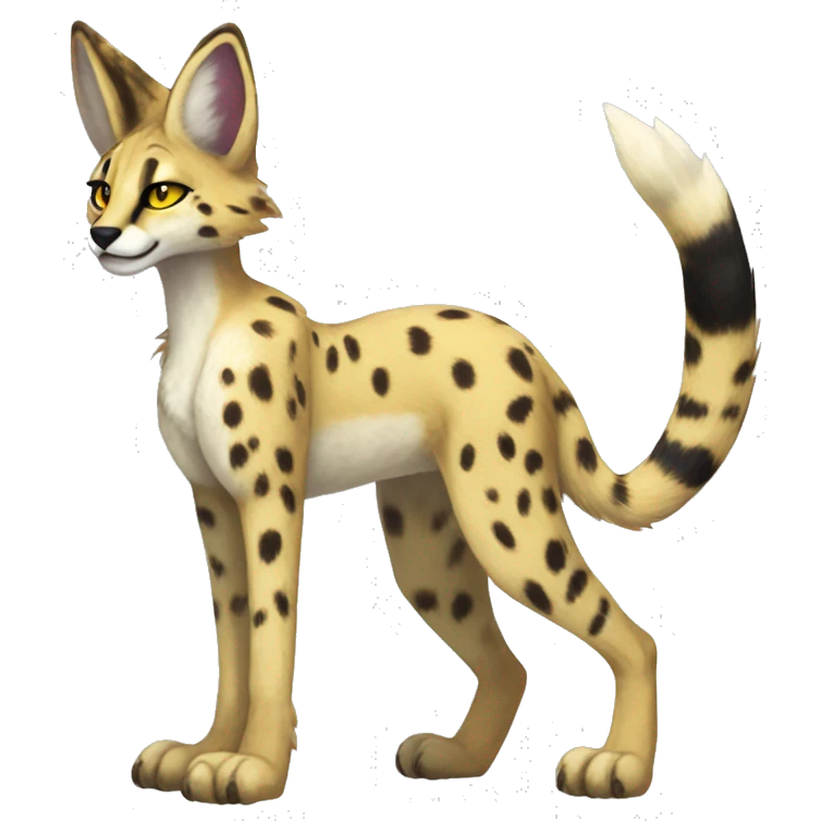 Anthro Sergal-Serval-Vernid full body emoji