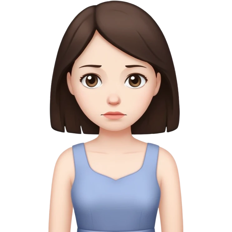 Lonely sad brunette mom emoji