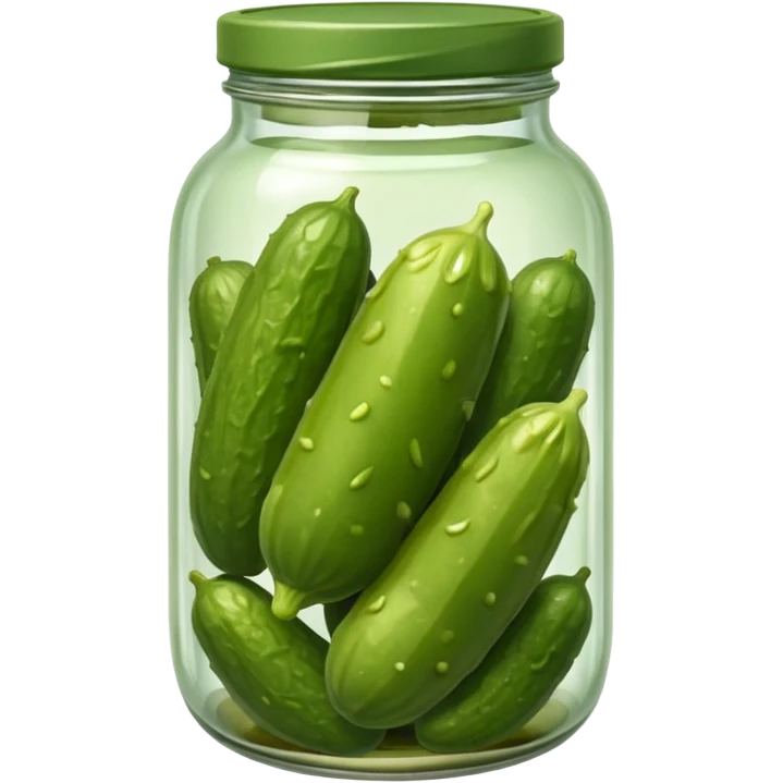 one single pickle inside a glass jar emoji
