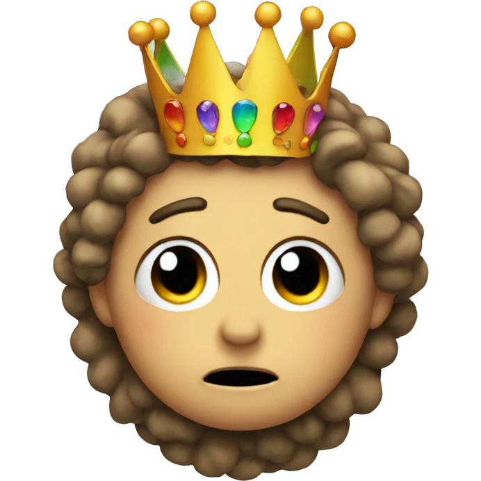 Sad emoji with rainbow crown  emoji