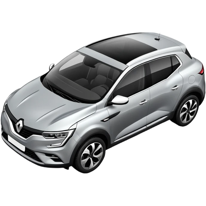 Renault Megane E-Tech electric car, top view, gray color, compact crossover emoji
