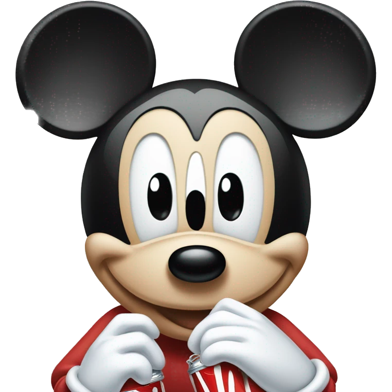 Mickey Mouse drinking Diet Coke emoji
