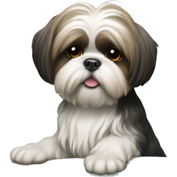 a shih tzu playing poker emoji