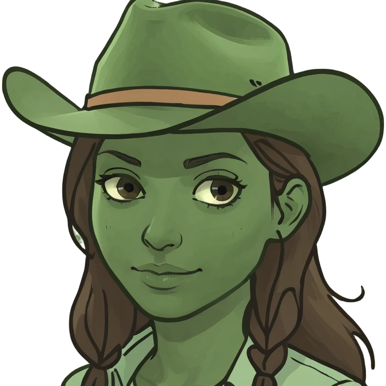 girl with brown hair wearing cowboy hat  emoji