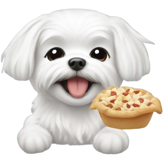 Maltese happy eating  emoji