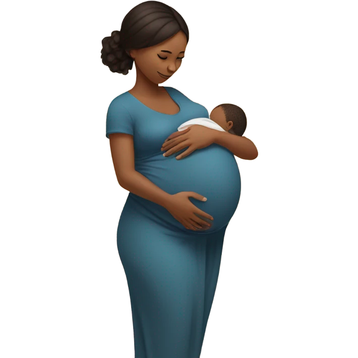 A pregnant girl with a child. emoji