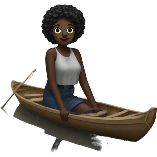 Una chica negra en el lago de Banyoles  emoji
