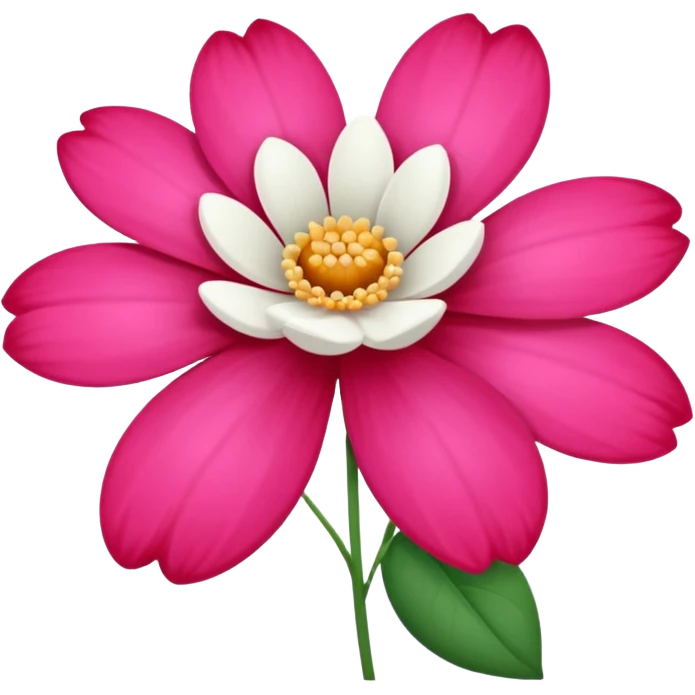 one pink flower and one white flower with red band emoji