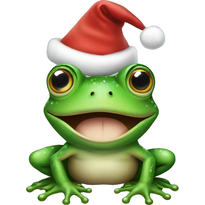 Christmas frog emoji