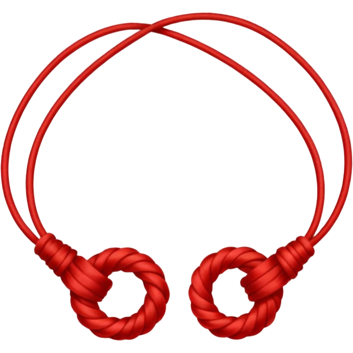 Quiero que hagas un hilo rojo que se va por dos caminos emoji