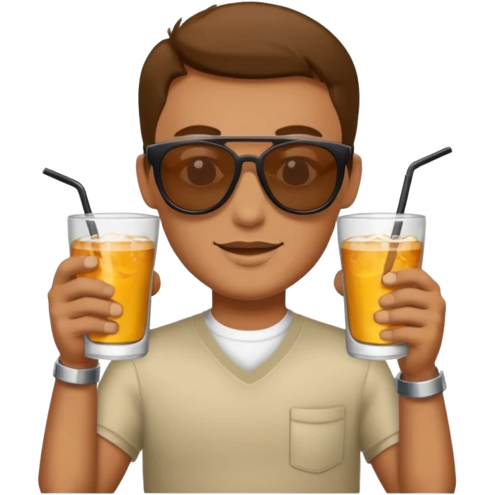 men in drink holders with sunglasses emoji