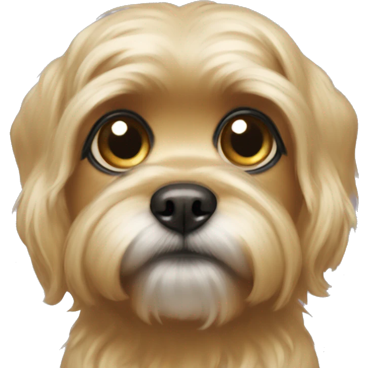 Gold shitzu with big eyes and small nose emoji