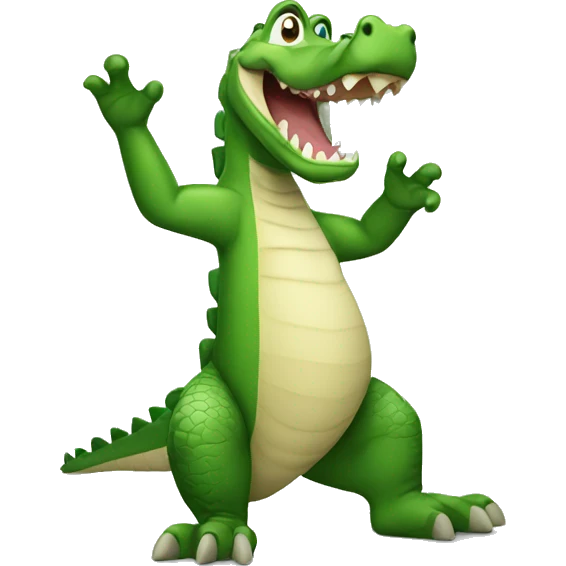 Crocodile waving emoji