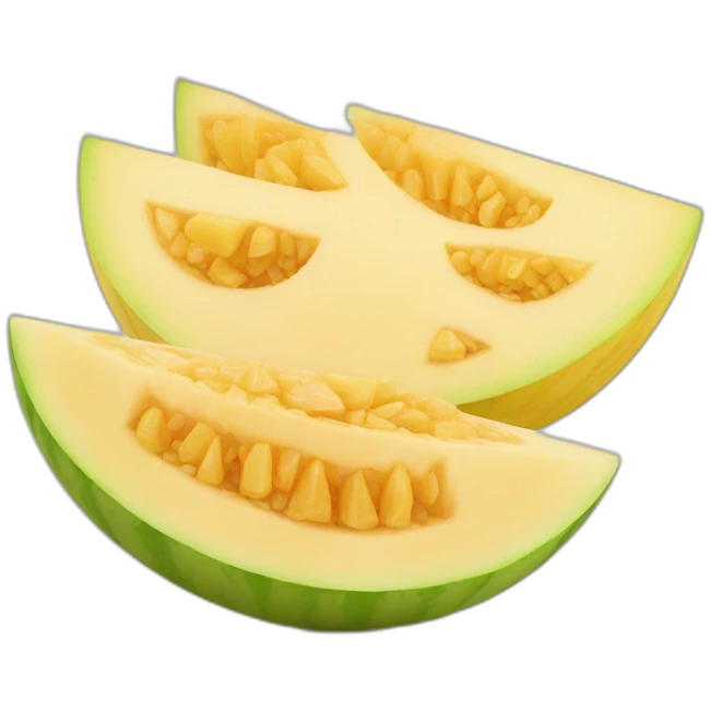 Yellow melon and slice emoji