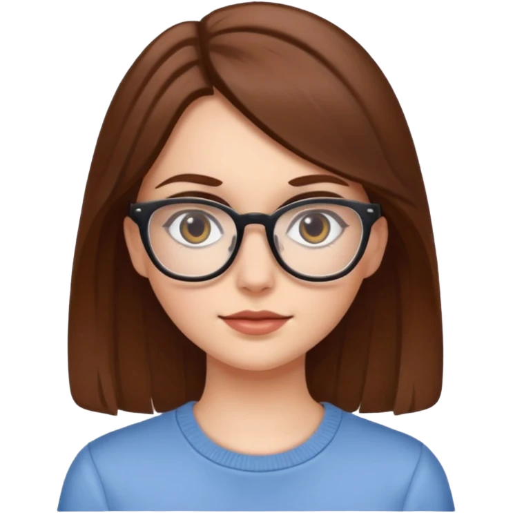 white girl with glasses emoji